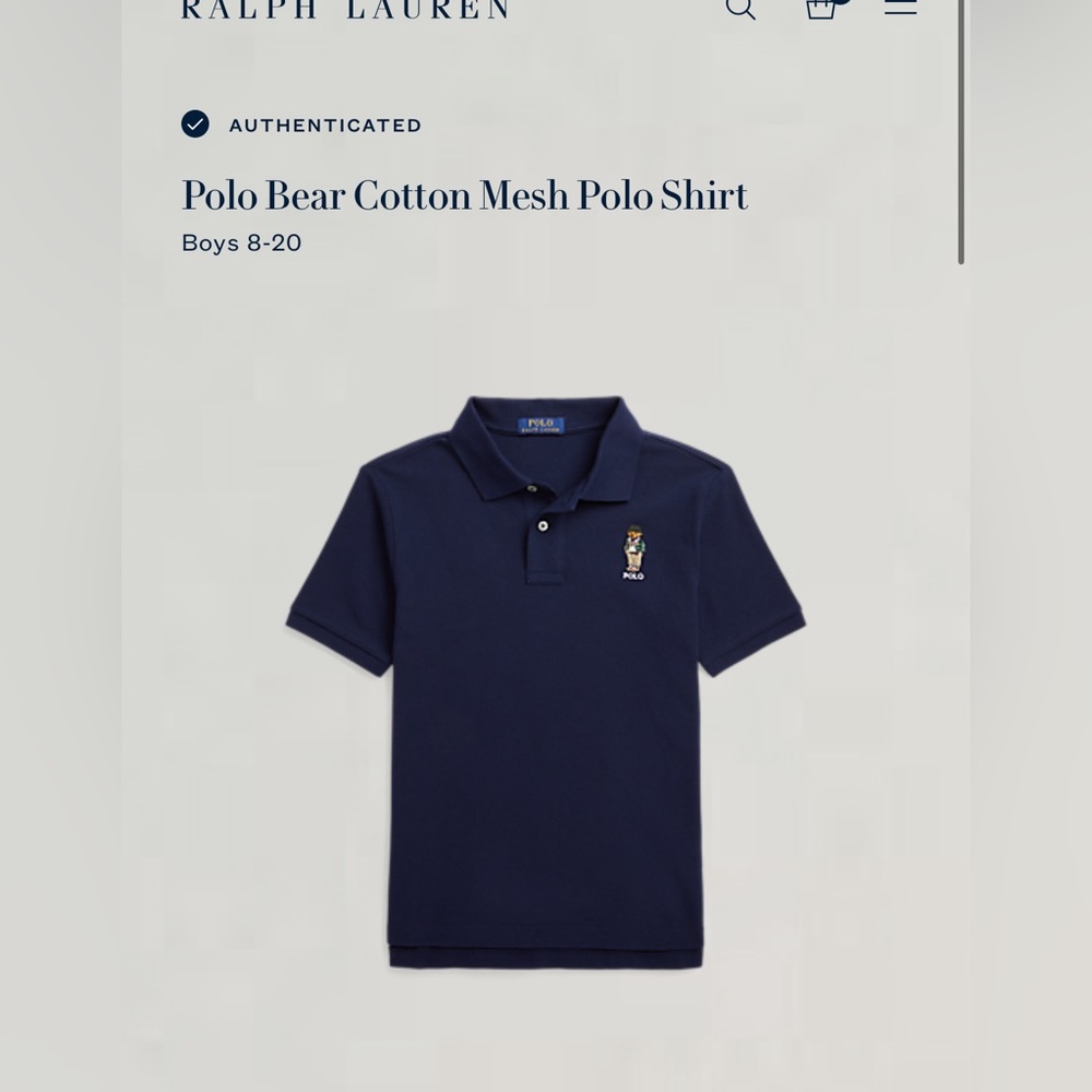 Polo Bear Cotton Mesh Polo Shirt